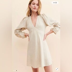 R.G. Kane Janus mini Cream V-Neck Dress SZ:L